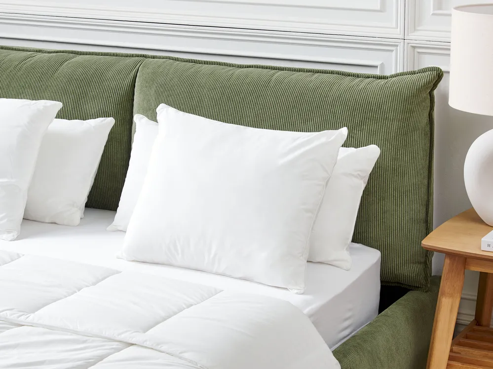 Set of 2 Bed Pillows TRIGLAV High 50 x 60 cm Polyester White_892405