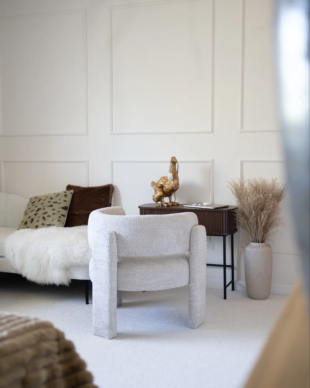 Sessel BUREA Chenillegewebe Hellbeige_1022110