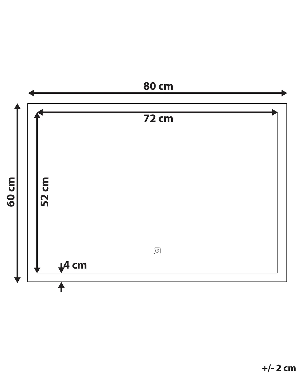 LED-Badezimmer-Spiegel ARGENS 80 cm 60 cm Silber_756661