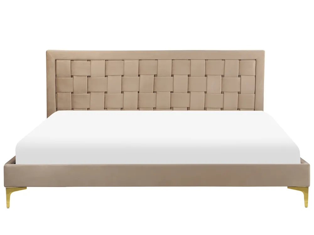Bed Velvet LIMOUX 180 x 200 cm (EU Super King) Taupe_867204