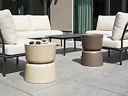 Set van 2 bijzettafels ATACAMA 32/40 cm 32/40 cm Bruin Beige_1172075