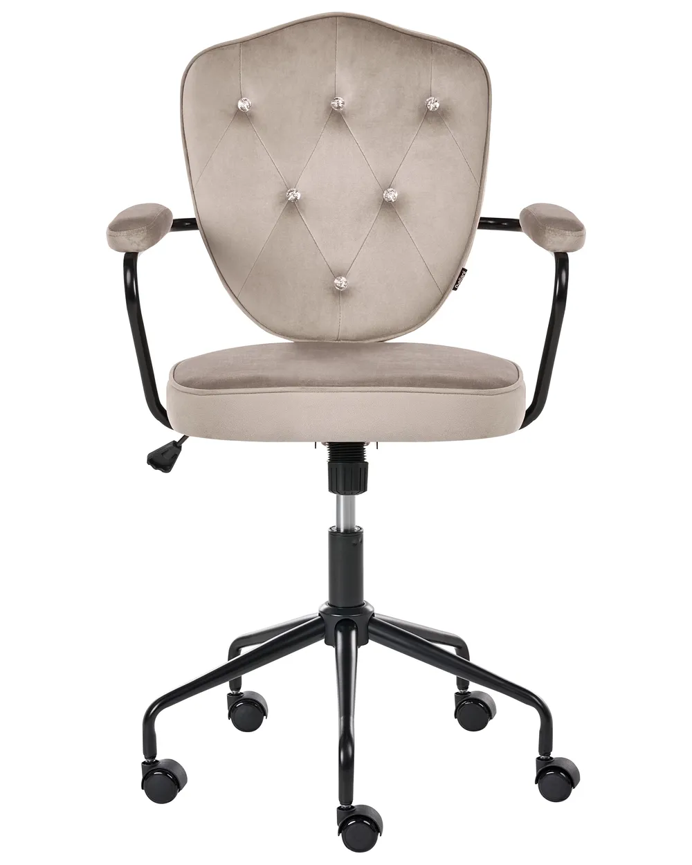 Schreibtischstuhl VELISSE Samtstoff Taupe_1062748