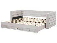 Tagesbett mit Stauraum Samtstoff MEUDON 90 x 200 cm Grau_1022098