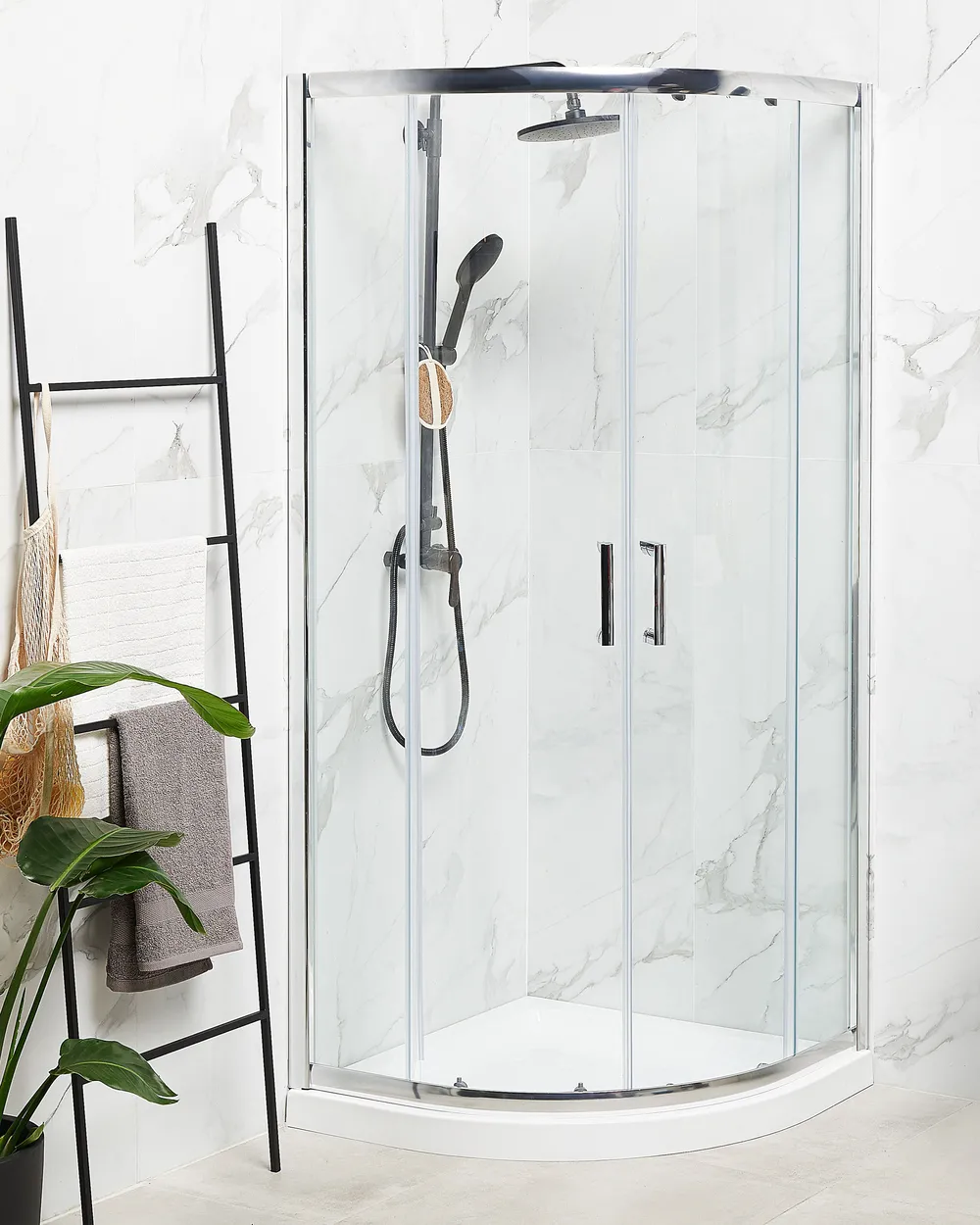 Duschkabine JUKATAN II 90 x 90 x 185 cm Silber