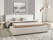 Wasserbett Stoff LINARDS 180 x 200 cm Cremeweiß_980654