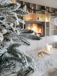 Artificial Snowy Christmas Tree BASSIE 210 cm White_813896