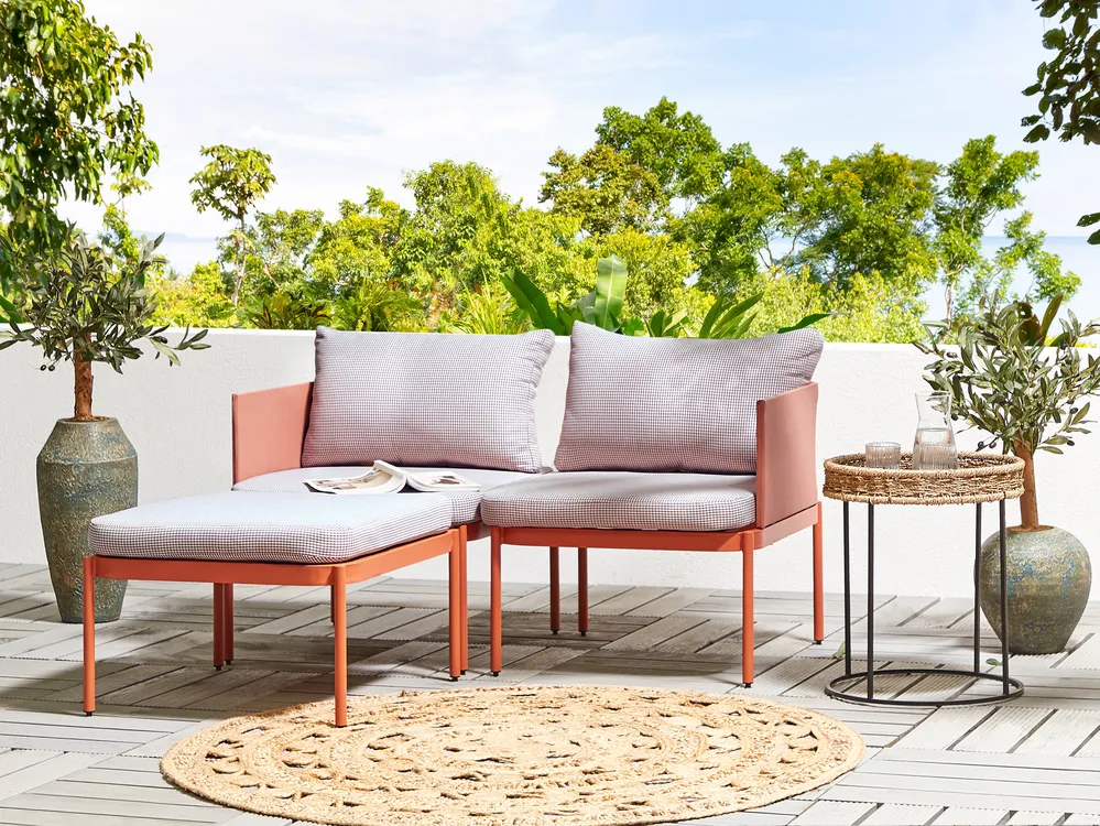 Ensemble de salon de jardin avec table 2 places TERRACINA Métal Orange_826663