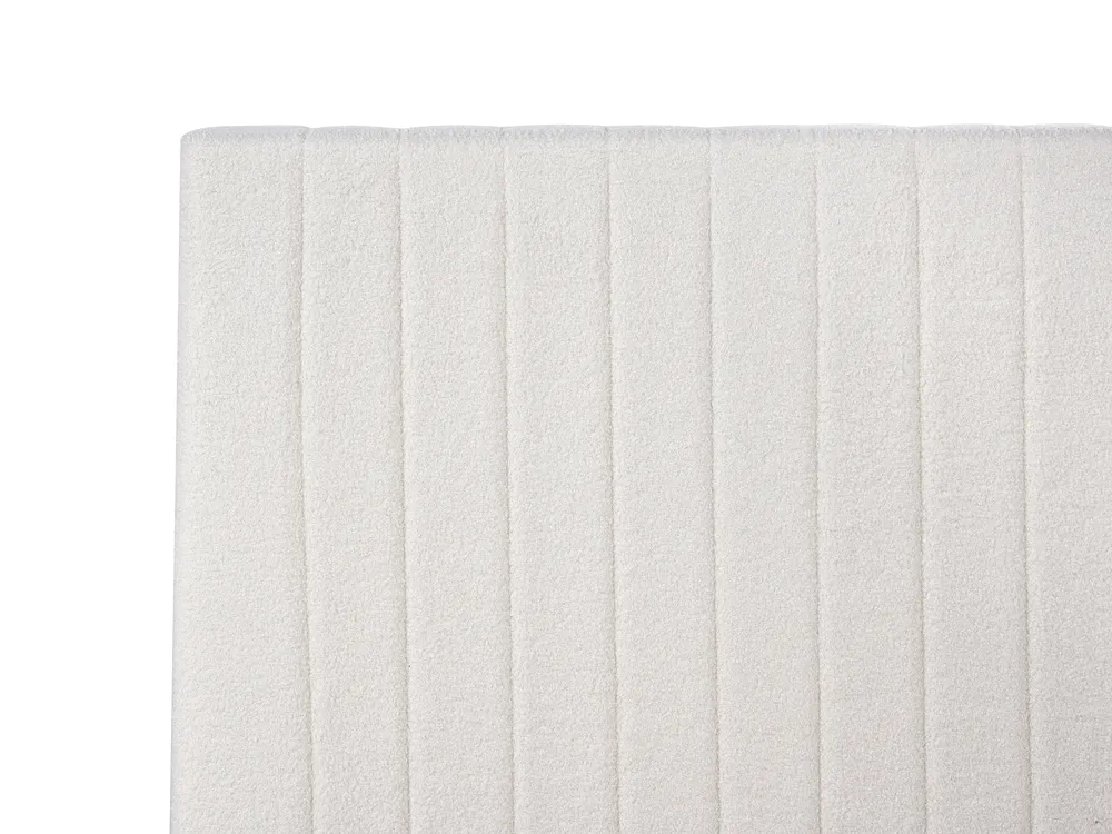 Bett mit Stauraum VION Bouclé Cremeweiß 160 x 200 cm_1042553