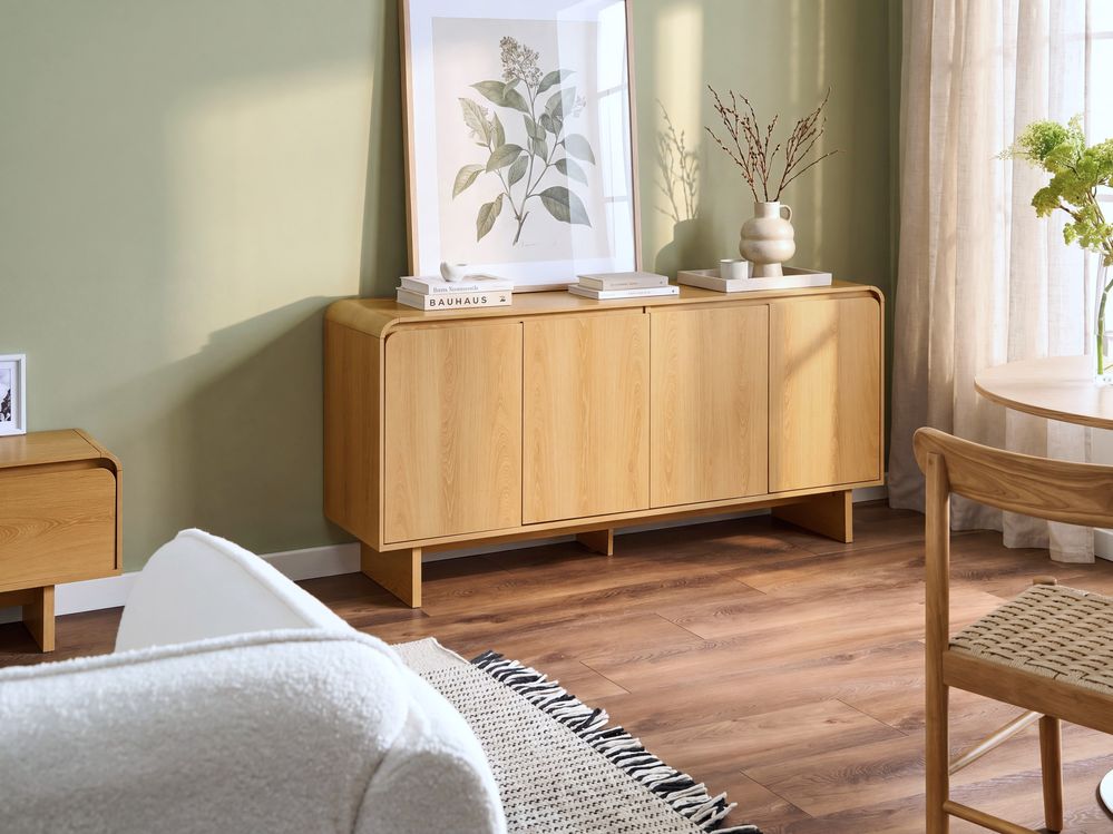 Dressoir met 4 deuren DELORAINE Lichtbruin