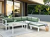 Garten Ecksofa mit Tisch 5-Sitzer MESSINA Metall Grün linksseitig