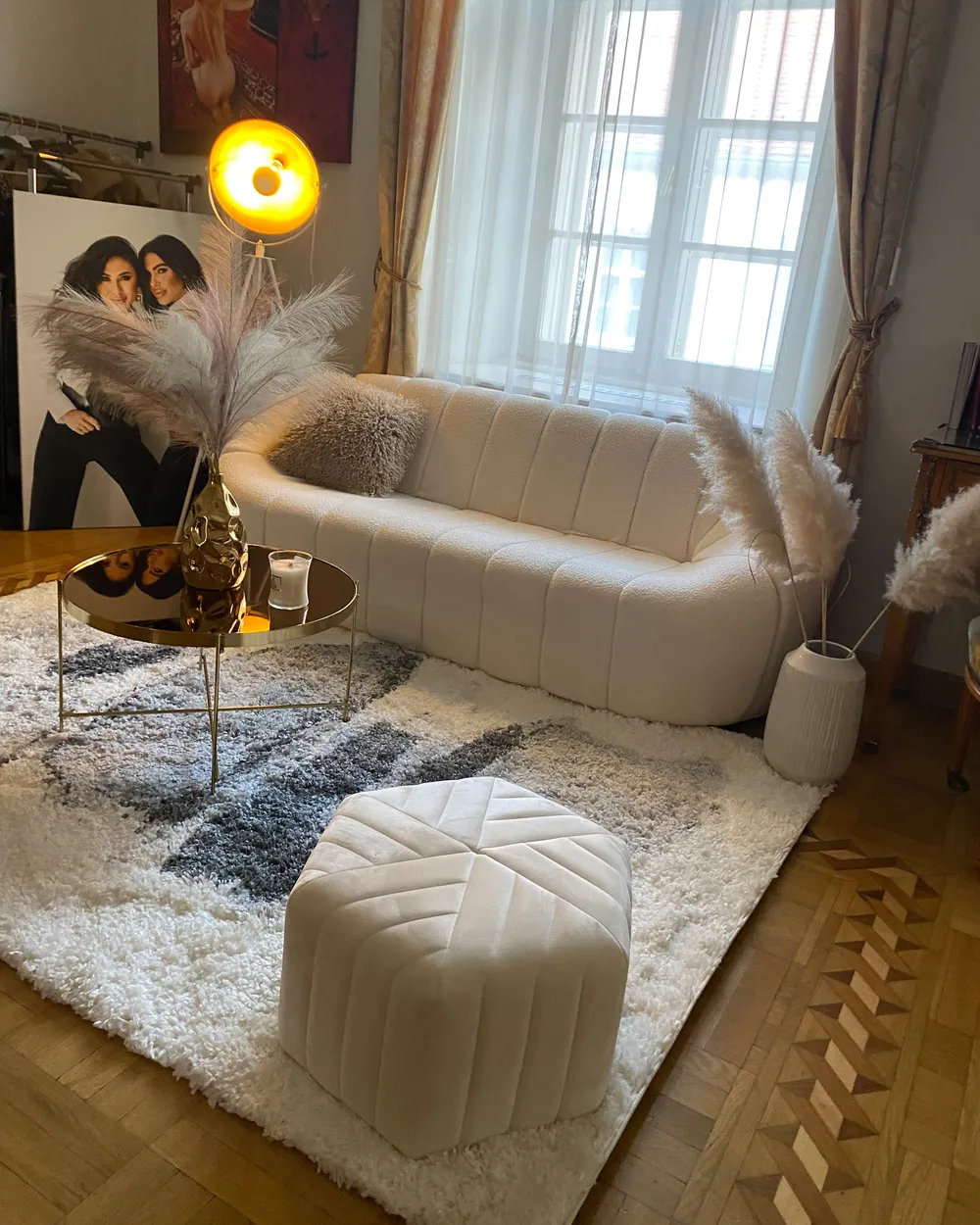 Sofa 3 Seater LOMMA Boucle White_900259