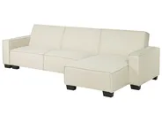 Corner Sofa Bed 3 Seater ROMEDAL Fabric Beige Left Hand_748928