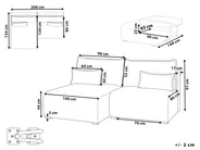 Modular Corner Sofa NERBO Fabric Blue Right Hand_1034958