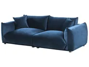 Bank 3-zits LUVOS Fluweel Donkerblauw_970581