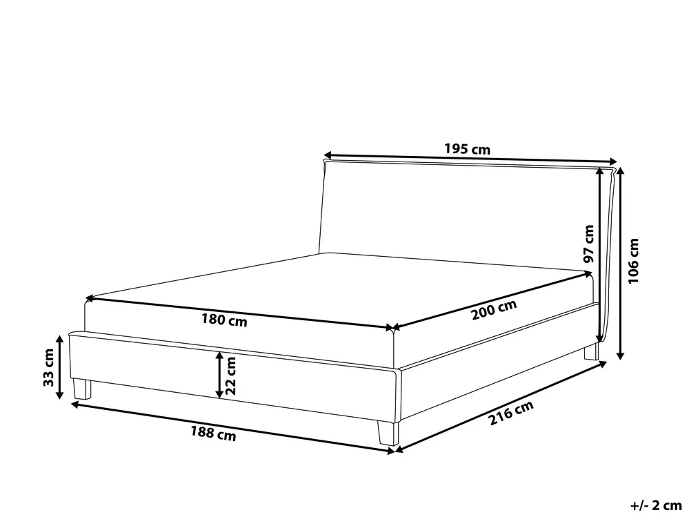 Bett mit Lattenrost Stoff SENNEZ 180 x 200 cm Beige_809163