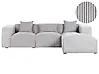 Corner Sofa DOLVA Corduroy Light Grey Left Hand