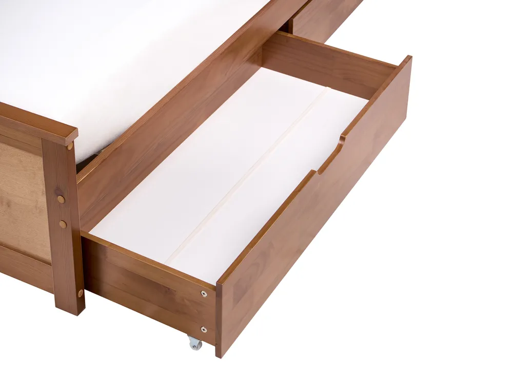 Bett mit 2 Schubladen OLENDON Kiefernholz Braun 160 x 200 cm_1068583