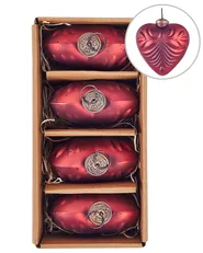 Weihnachtskugel 4er Set FERIABLE Glas Rot_899353