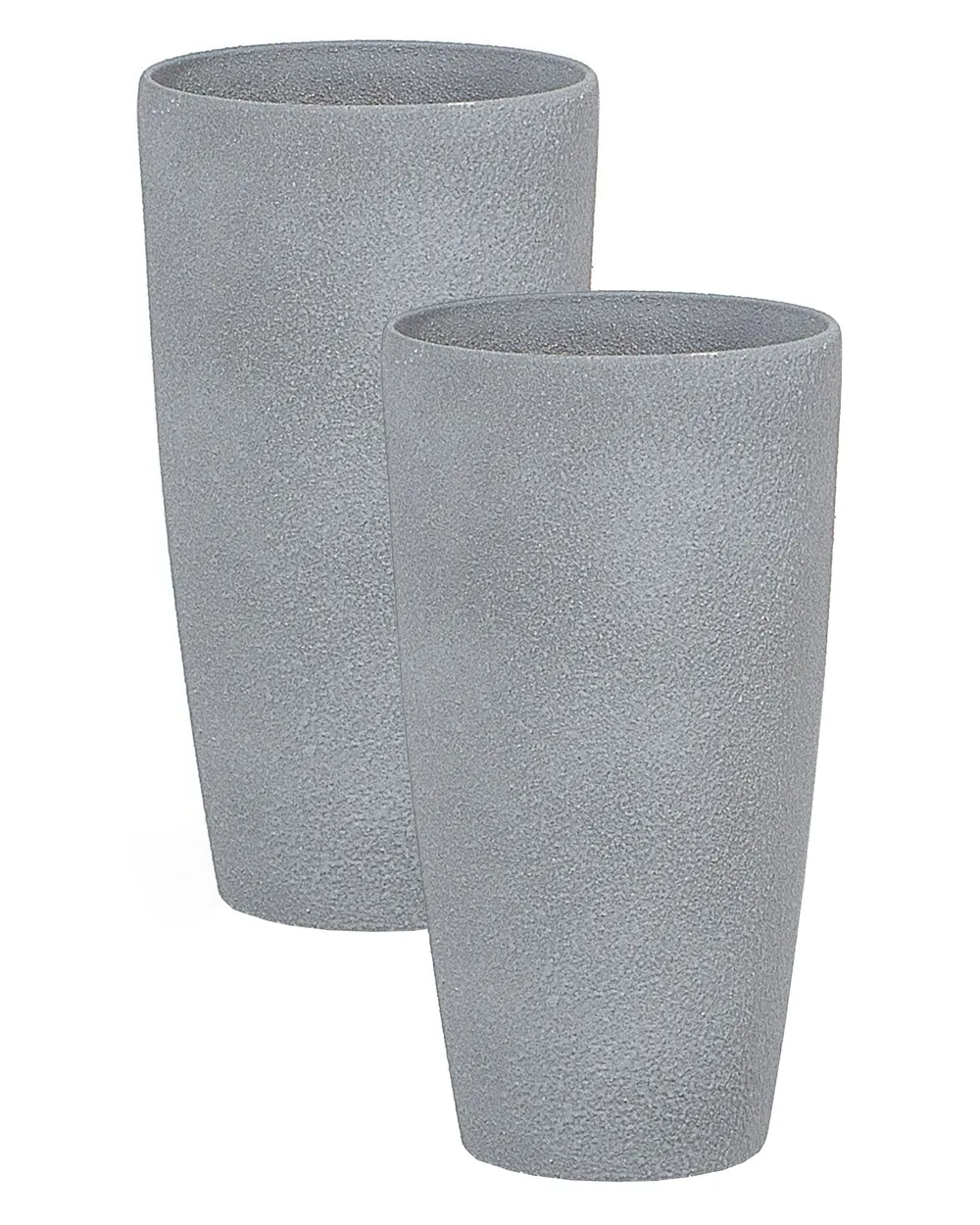 Set mit 2 Blumentöpfen ABDERA 23 cm Grau