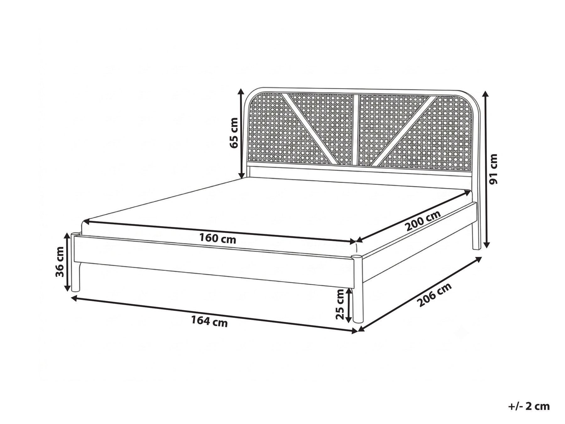 Bett mit Lattenrost Kiefernholz BELLEME 160 x 200 cm Hellbraun_1082487