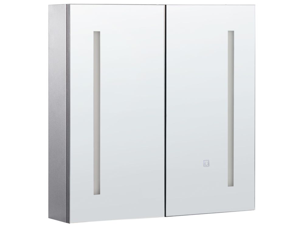 Armoire de toilette murale LED CHABUNCO 60 cm x 60 cm Noir