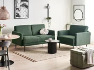 Living Room Set 3 Seater BREDA Fabric Green_973003