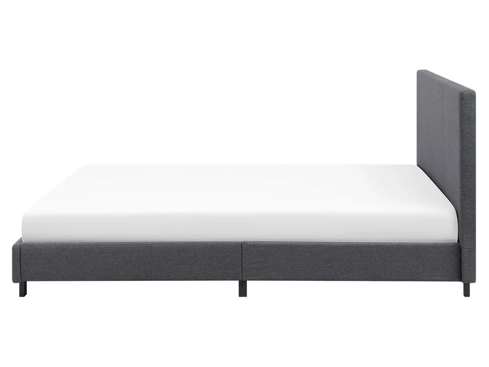 Bett mit Lattenrost Stoff ALBI 160 x 200 cm Grau_726403