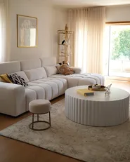 Footstool DELCO Velvet Light Beige_1161584