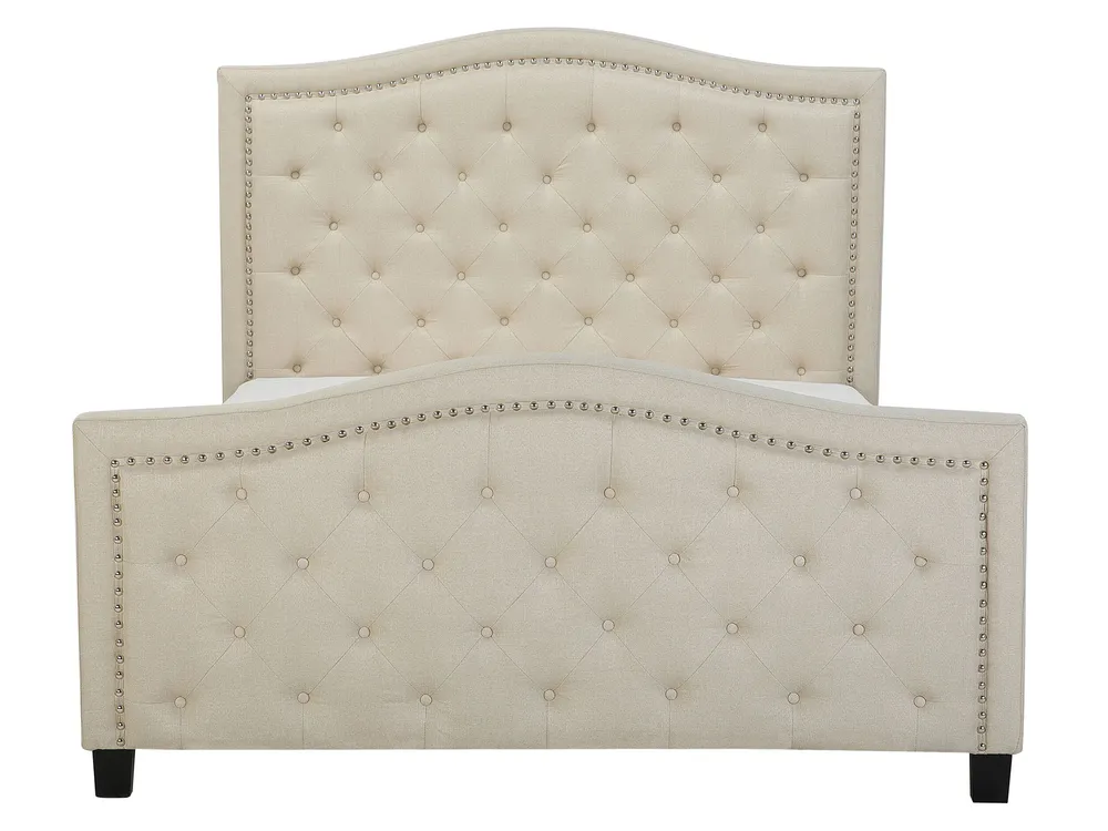 Bett mit Lattenrost Stoff AUREL 160 x 200 cm Beige_734153
