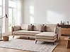 Ecksofa ALTAN Samtstoff Beige linksseitig