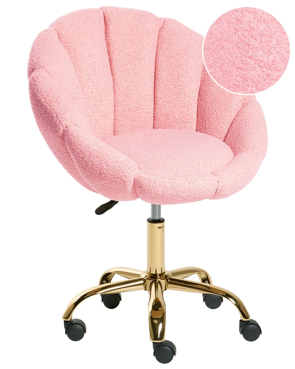 Schreibtischstuhl ANNABELLE Bouclé Rosa