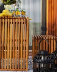 Gartenmöbel Set mit Bänken und Hockern 6-Sitzer BELLANO Akazienholz Braun_936449
