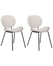 Esszimmerstuhl 2er Set LUANA Samtstoff Hellbeige_884774