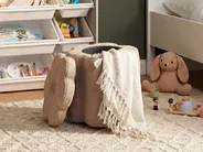 Kids Storage Pouffe FLOWER Flower Boucle Beige_1082035