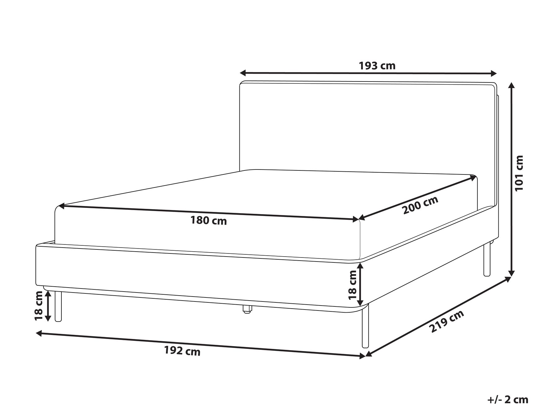 Bett mit Lattenrost Stoff CORIO 180 x 200 cm Hellgrau_903208