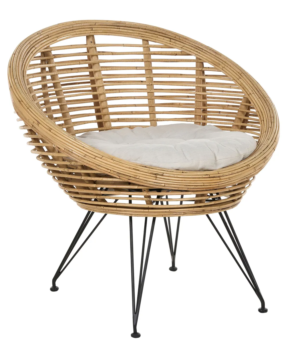 Set mit 2 Stühlen und Sitzkissen MARATEA Rattan Naturfarben_878334