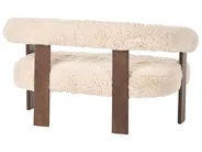 Sofa 2 Seater ILBRO Faux Fur Off-White/ Dark Brown_1057626