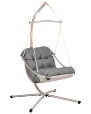 Hanging Chair with Stand ALGHERO Metal Grey_1094858