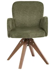 Esszimmerstuhl 2er Set drehbar JEAN Stoff Grün_1125543