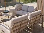 Gartensofa Set 7-Sitzer NUXIS mit Tischen Metall Hellbeige_1083085
