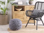 Pouffe Macramé KAYSERI Cotton Grey_801188
