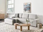 Eckschlafsofa 3-Sitzer HRISEY mit Stauraum Kunstleinen Hellgrau rechtsseitig_955936