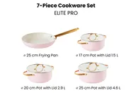 7 Piece Cookware Set ELITE PRO Pastel Pink_992839