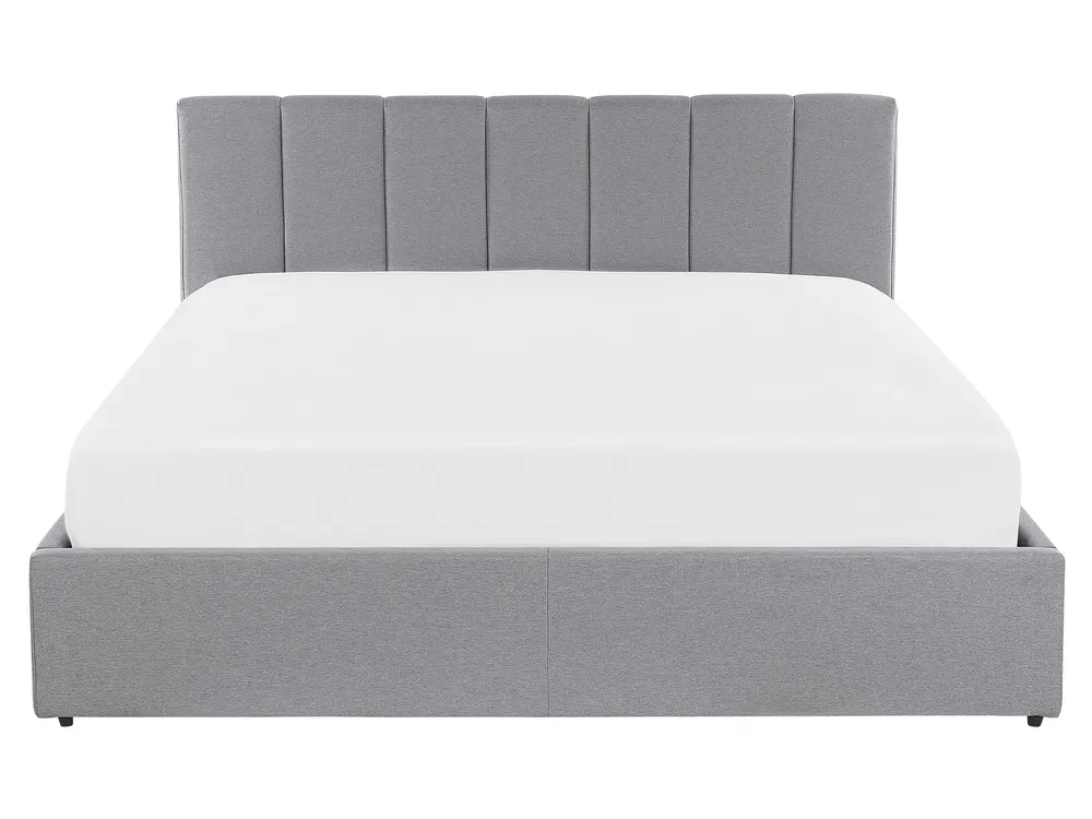 Bett mit Stauraum DREUX Stoff Hellgrau 160 x 200 cm_793230