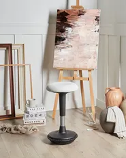 Wobble Stool ESTELL Faux Leather White_1007040