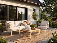 Gartensofa Set 4-Sitzer ERICHE Hellbeige_1188050