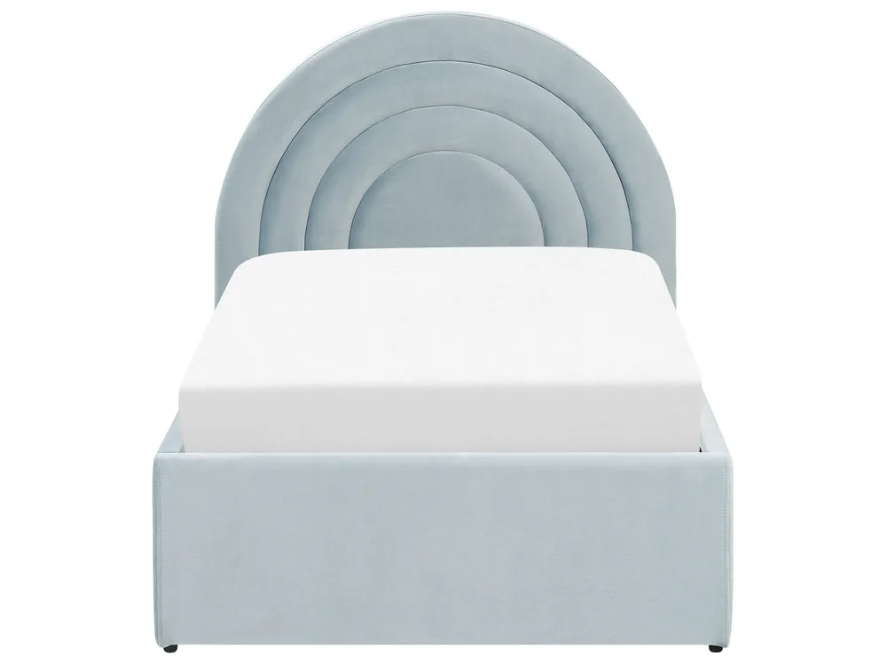 Kids Ottoman Bed ANET Velvet Light Blue 90 x 200 cm (EU Single)_876939