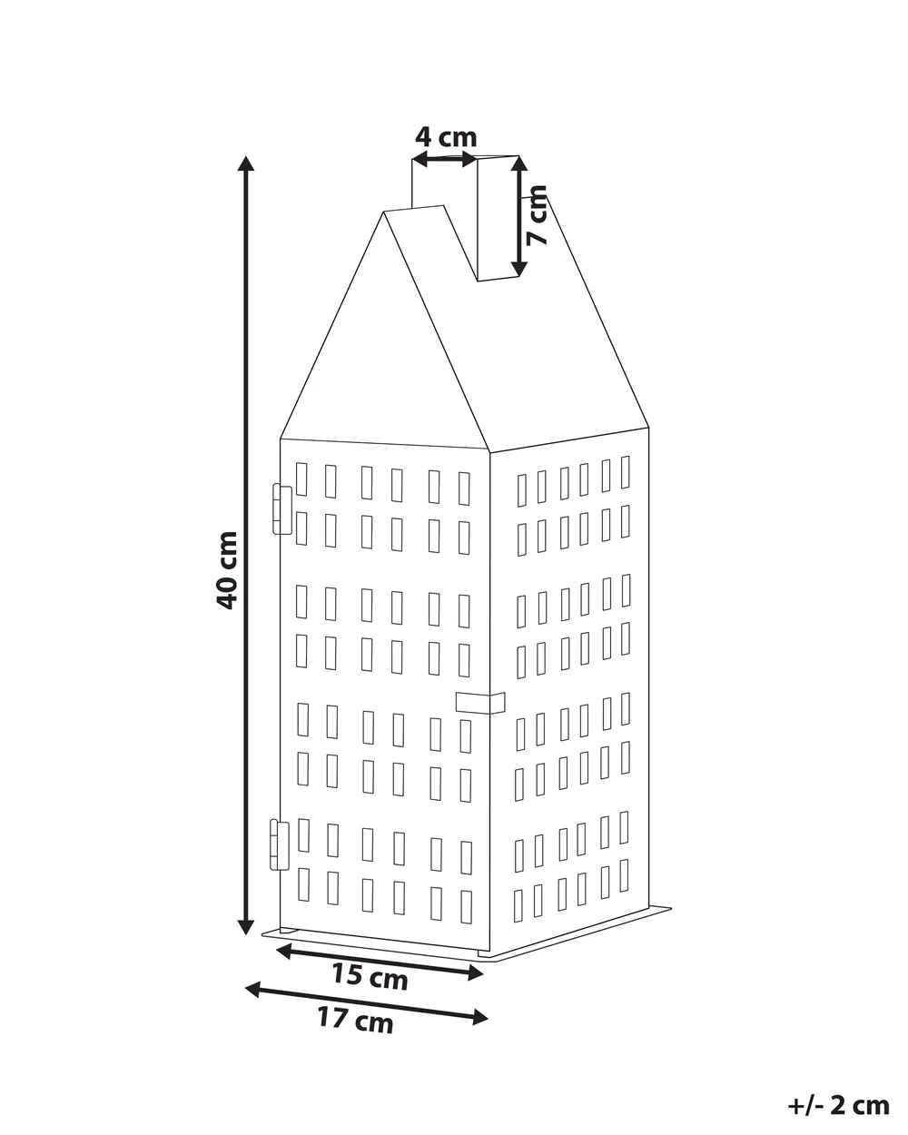 Laterne DOLOK 40 cm Metall Weiß_817847