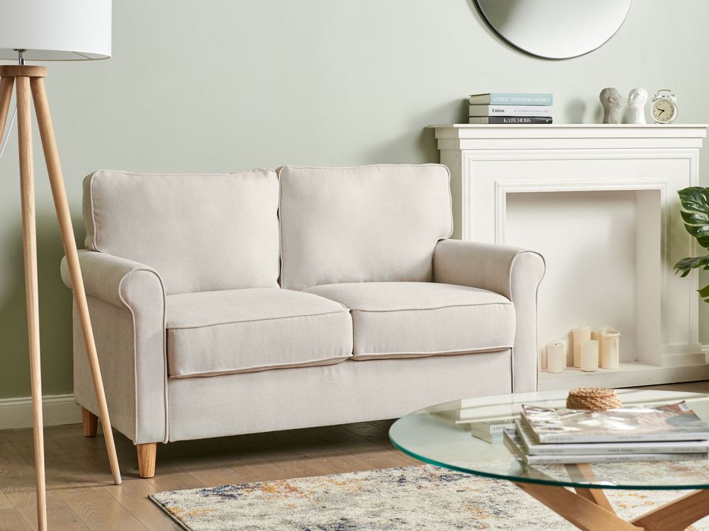 Bank 2-zits RONNEBY Stof Beige
