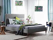 Bett mit Lattenrost Samtstoff BAYONNE 140 x 200 cm Hellgrau_1178582